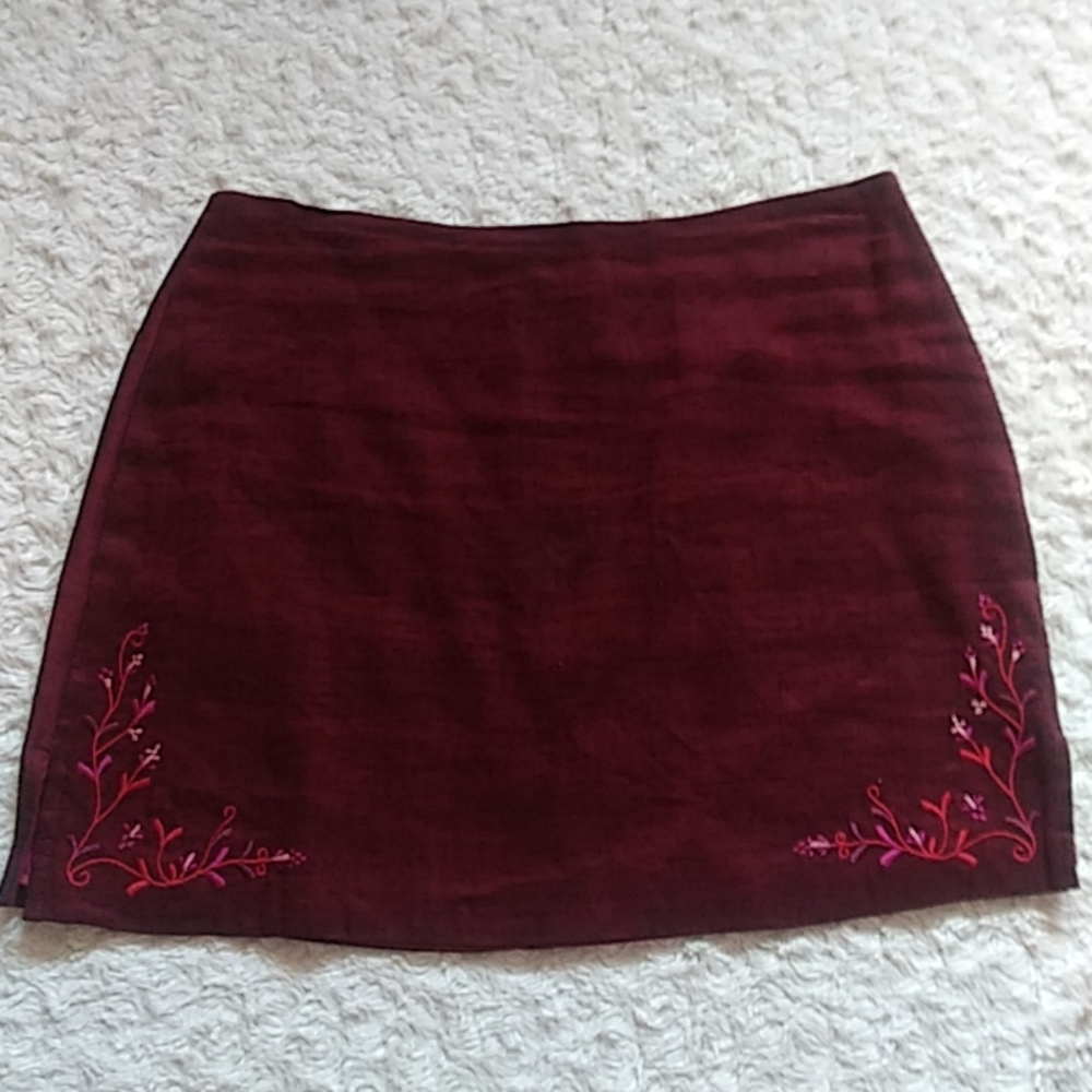 Laundry by Shelli Segal Red Linen Mini Skirt Sz. 2